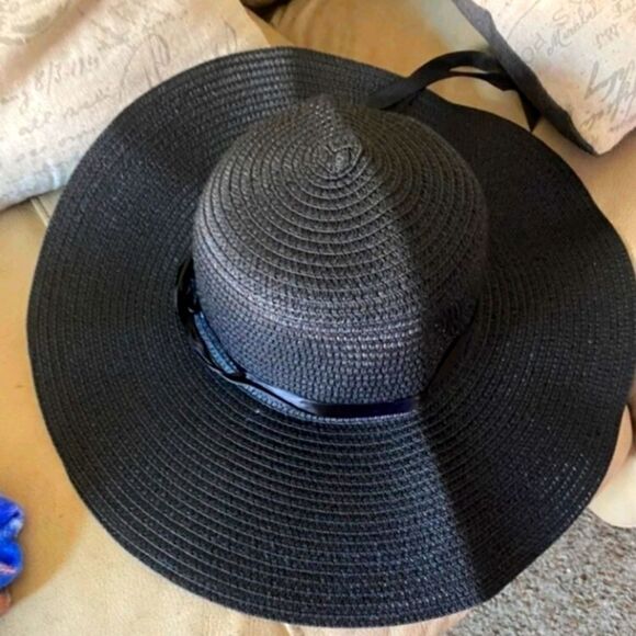 Womens BOHO Trendy Black Straw Hat